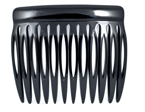 Side-comb black - 6 cm, hair-carefully