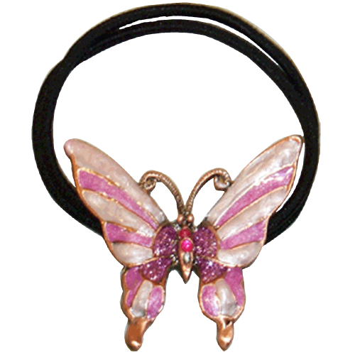 Pony-tail butterfly pink