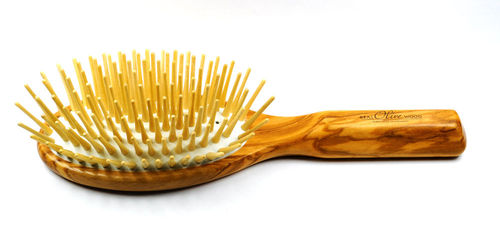 Hair-brush olive-wood, with extra long pins